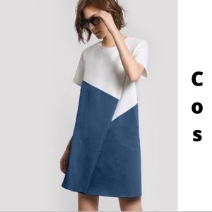 cos overlap front cotton dress with pockets